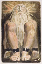 A naked man with a long, white beard, plate 3 from “The First Book of Urizen”, 1794